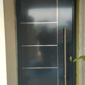 Vchodové dvere - renovácia drevo-hliník